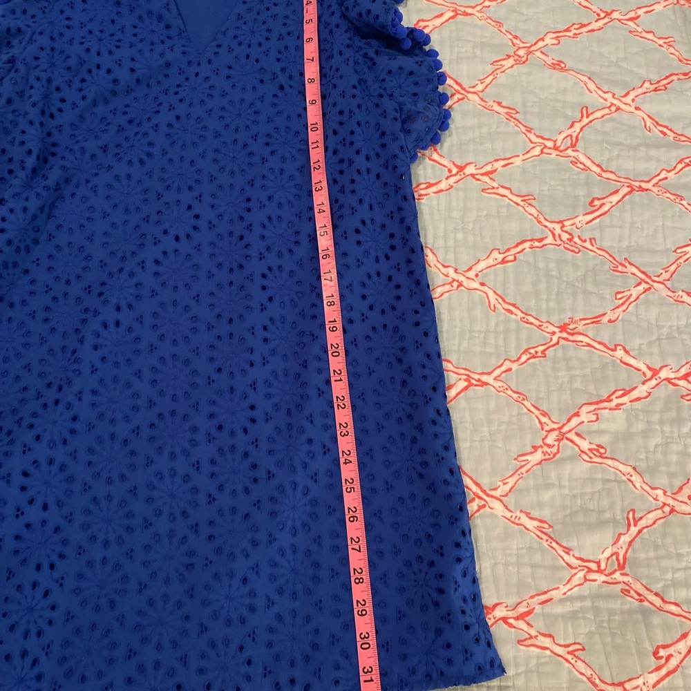 EUC Lilly Pulitzer Astara Baha Blue Sunburst Eyelet Dress - Picture 8 of 10